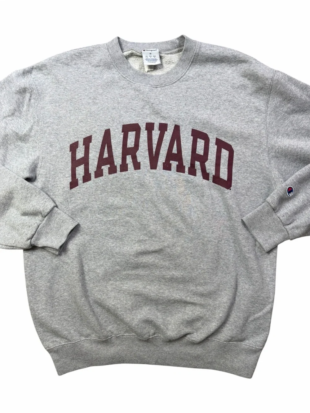Vintage 90s Champion Harvard University Gray Crewneck Long Sleeve Sweatshirt